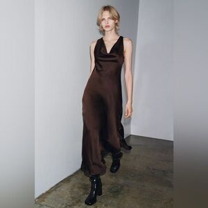 Zara COLLECTION SATIN LONG DRESS